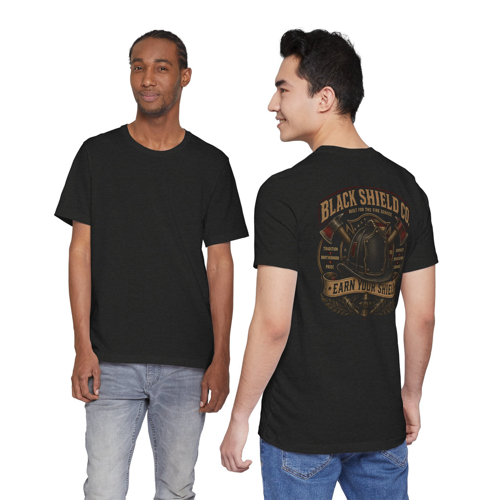 Black Shield Co. 'Earn Your Shield' Graphic Tee — Vintage Motorcycle Club T-Shirt