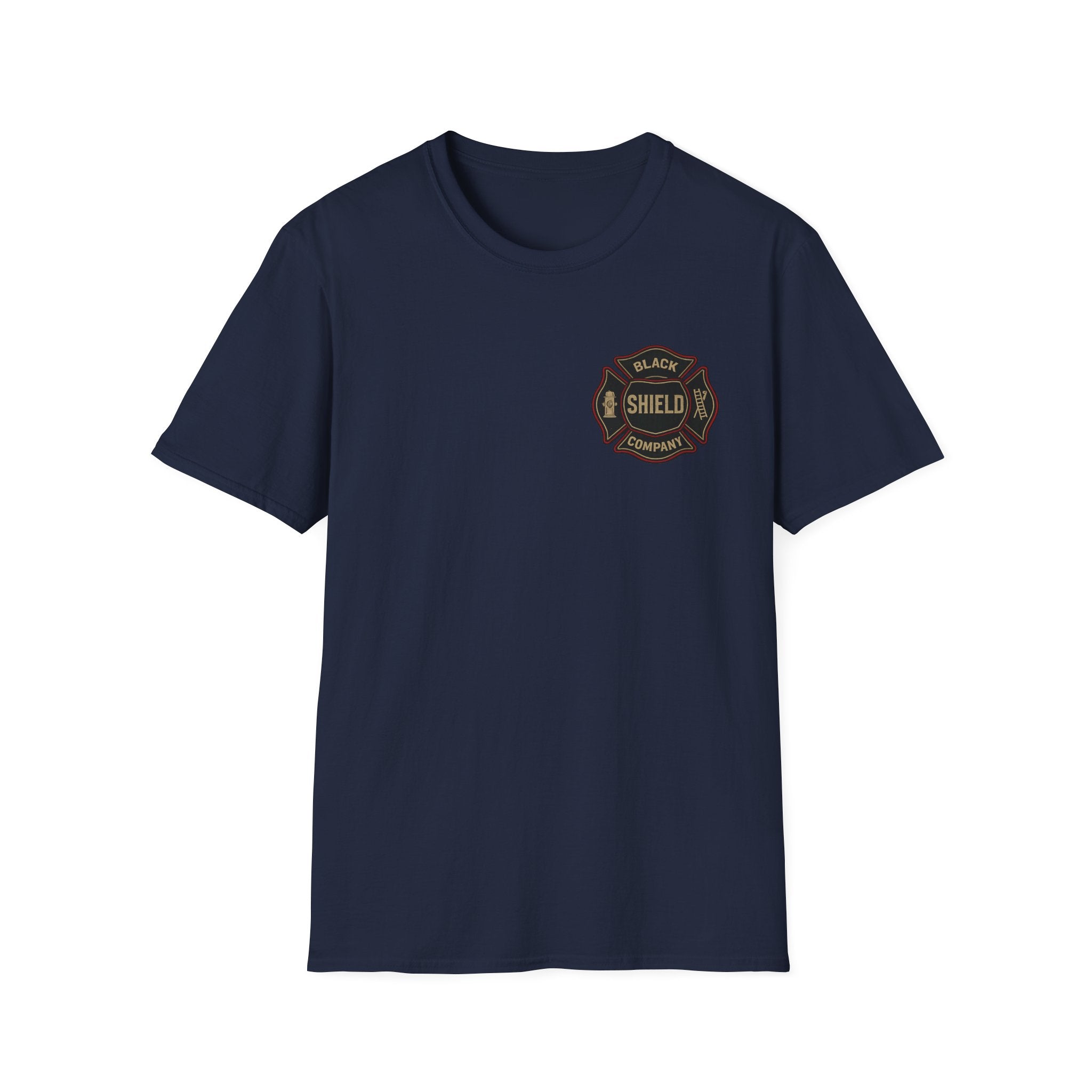 T-Shirt — Black Shield Company Vintage Firefighter Maltese Cross Pocket Tee