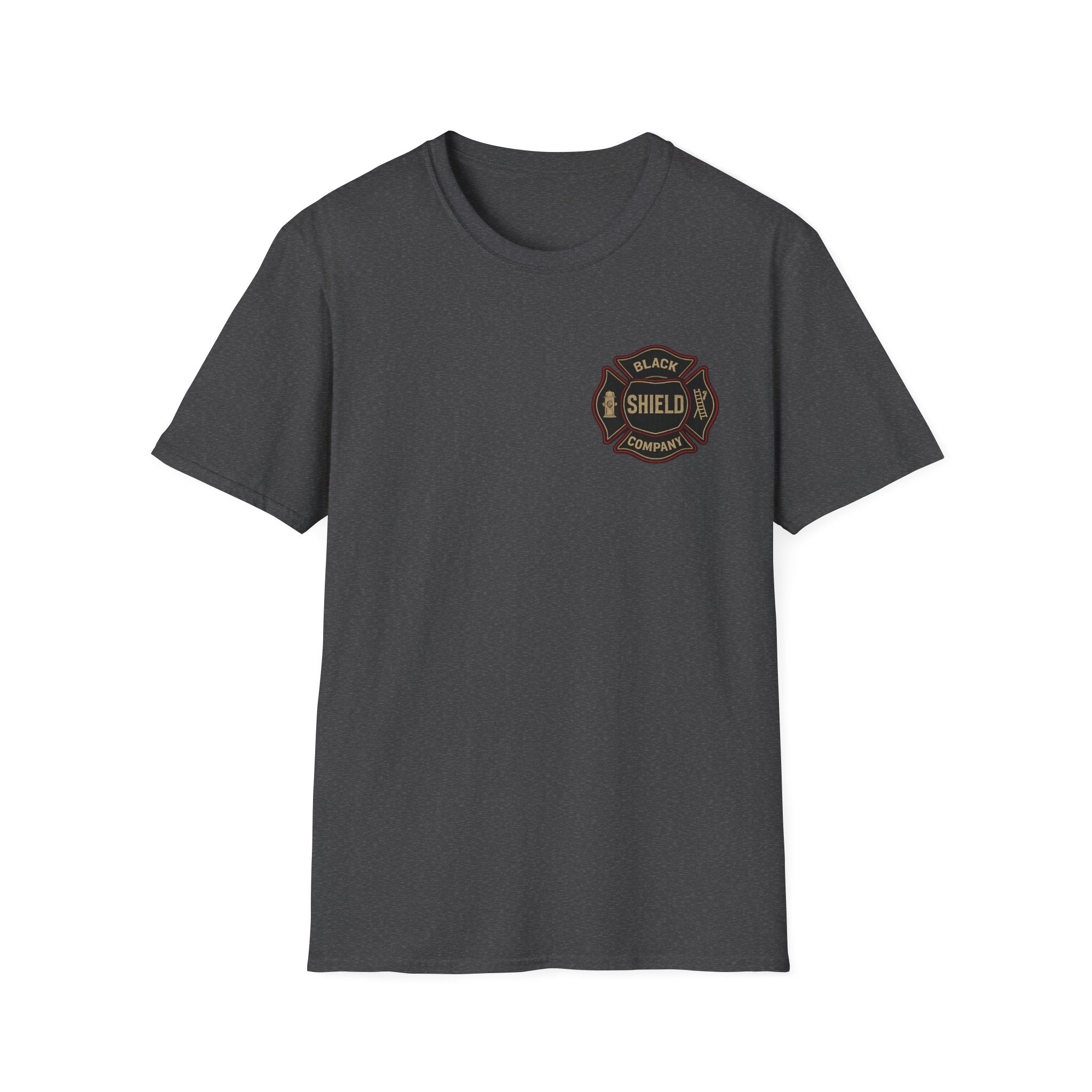 T-Shirt — Black Shield Company Vintage Firefighter Maltese Cross Pocket Tee