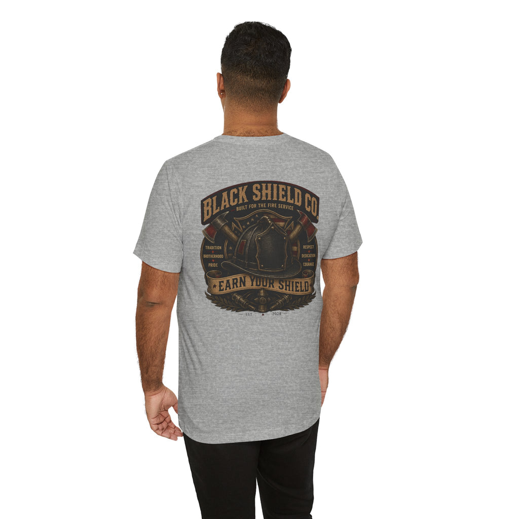 Black Shield Co. 'Earn Your Shield' Graphic Tee — Vintage Motorcycle Club T-Shirt